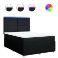cadre de lit avec matelas Noir 140x200 cm Tissu