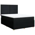 cadre de lit avec matelas Noir 140x200 cm Tissu