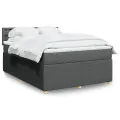 cadre de lit avec matelas Gris foncé 140x190cm Tissu