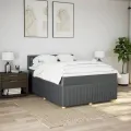 cadre de lit avec matelas Gris foncé 140x190cm Tissu