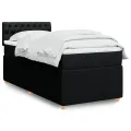cadre de lit et matelas Noir 80x200 cm Tissu