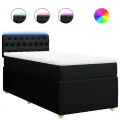 cadre de lit et matelas Noir 80x200 cm Tissu