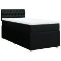 cadre de lit et matelas Noir 80x200 cm Tissu