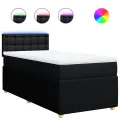 cadre de lit et matelas Noir 80x200 cm Tissu