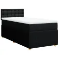 cadre de lit et matelas Noir 80x200 cm Tissu