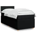 cadre de lit et matelas Noir 80x200 cm Tissu