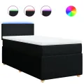 cadre de lit et matelas Noir 80x200 cm Tissu