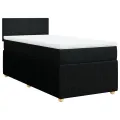 cadre de lit et matelas Noir 80x200 cm Tissu