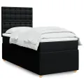 cadre de lit et matelas Noir 80x200 cm Tissu