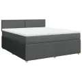 cadre de lit avec matelas Gris foncé 180x200cm Tissu
