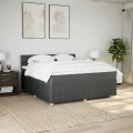 cadre de lit avec matelas Gris foncé 180x200cm Tissu