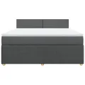 cadre de lit avec matelas Gris foncé 180x200cm Tissu