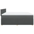 cadre de lit avec matelas Gris foncé 180x200cm Tissu