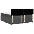 cadre de lit avec matelas Gris foncé 180x200cm Tissu