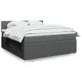 cadre de lit avec matelas Gris foncé 180x200cm Tissu