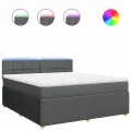 cadre de lit avec matelas Gris foncé 180x200cm Tissu