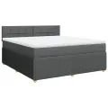 cadre de lit avec matelas Gris foncé 180x200cm Tissu