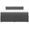 cadre de lit avec matelas Gris foncé 180x200cm Tissu