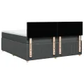 cadre de lit avec matelas Gris foncé 180x200cm Tissu
