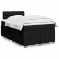 cadre de lit avec matelas Noir 120x200 cm Tissu