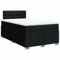 cadre de lit avec matelas Noir 120x200 cm Tissu