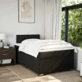 cadre de lit avec matelas Noir 120x200 cm Tissu