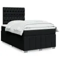 cadre de lit avec matelas Noir 120x200 cm Tissu
