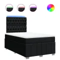 cadre de lit avec matelas Noir 120x200 cm Tissu