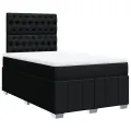 cadre de lit avec matelas Noir 120x200 cm Tissu