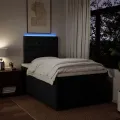 cadre de lit avec matelas Noir 120x200 cm Tissu