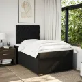 cadre de lit avec matelas Noir 120x200 cm Tissu