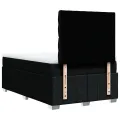 cadre de lit avec matelas Noir 120x200 cm Tissu