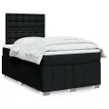 cadre de lit avec matelas Noir 120x200 cm Tissu