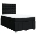 cadre de lit avec matelas Noir 120x200 cm Tissu