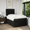 cadre de lit avec matelas Noir 120x200 cm Tissu