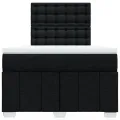 cadre de lit avec matelas Noir 120x200 cm Tissu
