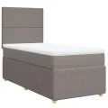 cadre de lit avec matelas Taupe 90x200 cm Tissu