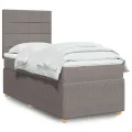cadre de lit avec matelas Taupe 90x200 cm Tissu