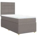 cadre de lit avec matelas Taupe 90x200 cm Tissu