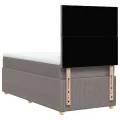 cadre de lit avec matelas Taupe 90x200 cm Tissu