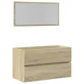 Meuble de salle de bain avec miroir chêne sonoma 80x38,5x45 cm