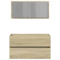 Meuble de salle de bain avec miroir chêne sonoma 80x38,5x45 cm