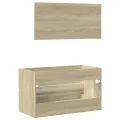 Meuble de salle de bain avec miroir chêne sonoma 80x38,5x45 cm
