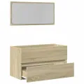 Meuble de salle de bain avec miroir chêne sonoma 80x38,5x45 cm