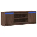 Meuble TV avec LED chêne marron 139,5x34x50cm bois d'ingénierie