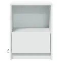 Armoires de chevet et lumières LED 2pcs blanc bois d'ingénierie