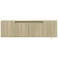 Meuble TV mural avec lumières LED chêne sonoma 135x31x39,5 cm