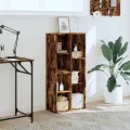 Bibliothèque chêne fumé 50x25x105 cm bois d'ingénierie