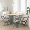 Ensemble à manger papillon 5 pcs Corona pliable gris bois pin