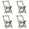 Ensemble à manger papillon 5 pcs Corona pliable gris bois pin